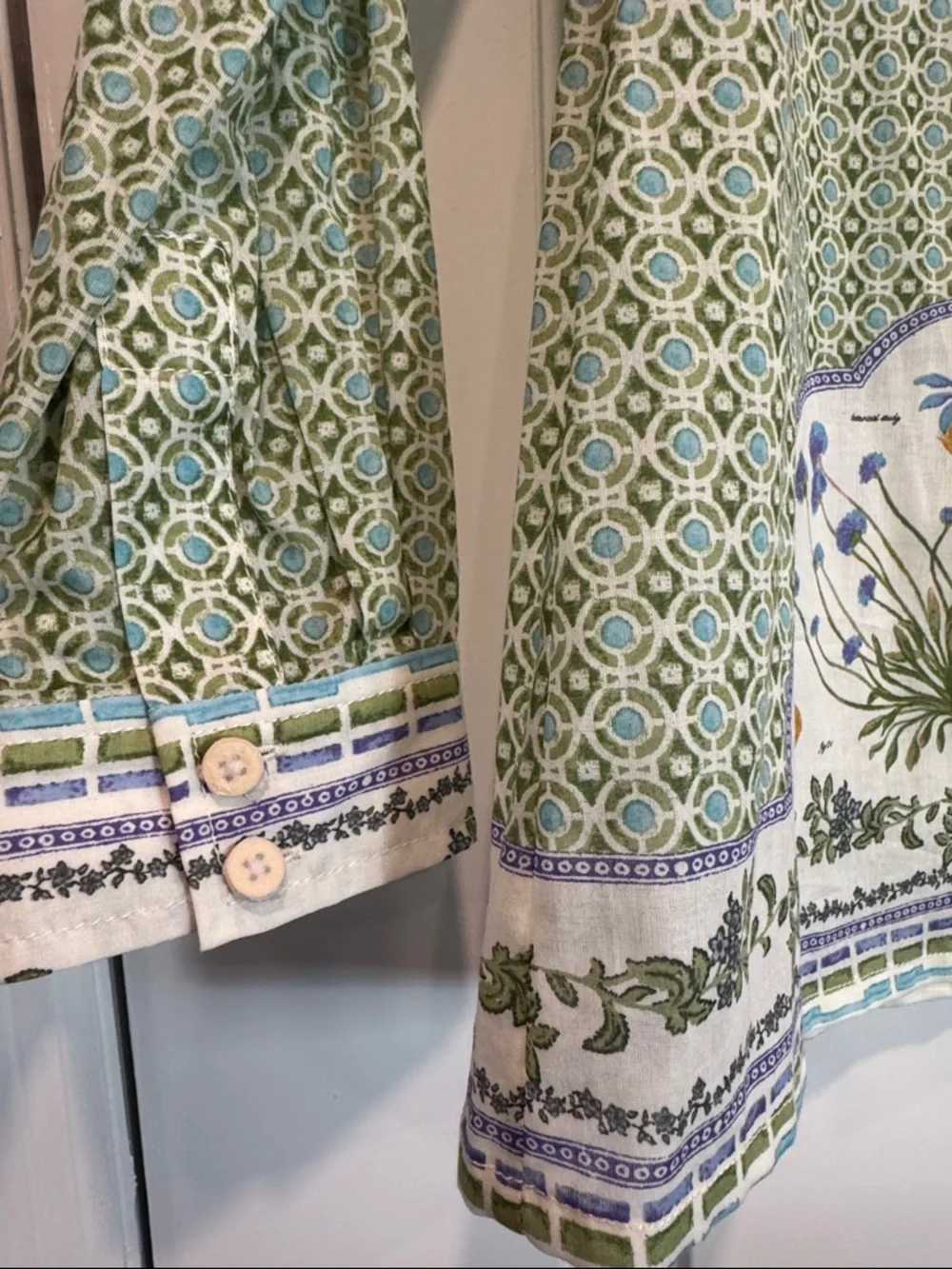 NWT Tory Burch Multicolor Engineered Botanical Blouse Sz 12 - Picture 3 of 9
